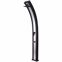 sined ella nera inox doccia in alluminio solare da 40 l nero fascia inox dotata di miscelatore grande soffione quadrato e uti ...