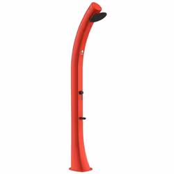 sined sole xxl doccia solare curva in polietilene con lavapiedi serbatoio da 40 lt rossa rubinetto lavapiedi accessori in met ...