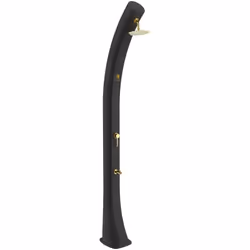 sined sole xxl doccia solare curva in polietilene hd con rubinetto e lavapiedi nero serbatoio 40l soffione rotondo rubinetto ...