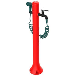 Sined - Fontanella Da Giardino Rossa Cm 27x23x99 Fontana Acqua Pro Rossa