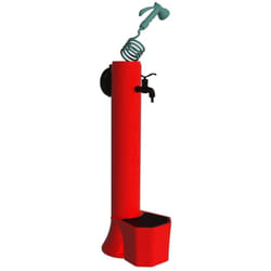 Sined - Fontanella Da Giardino Rossa Cm 25x33x99 Fontana Tritone Pro Rossa