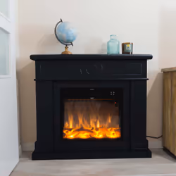 SINED 8025431019492, Caminetto freestanding, Chiuso, Elettrico, Nero, Interno, Rettangolare