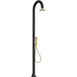 Doccia Nera Oro In Alluminio Con Doccino Cm 233x17x17 Sined Luna Alu d Nera Oro