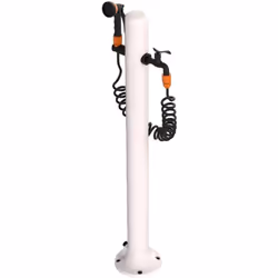 fontana in alluminio resistente con attacco laterale include tubo da 75 m e pistola a 8 getti facile da montare ideale per es ...