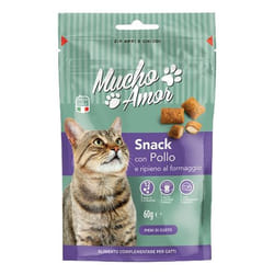 Mucho Amor Snack Gatto Spuntini Pollo, Formaggio 60 g