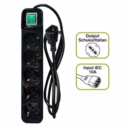 Tecnoware FMP5IECIG prolunghe e multiple 1,5 m 5 presa(e) AC Interno Nero