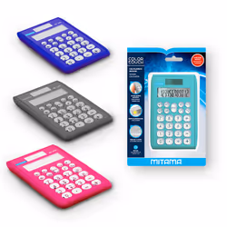 Mitama Calcolatrice Colortouch Pocket, Tasca, Calcolatrice di base, 12 cifre, 1 linee, Batteria/Solare, Multicolore