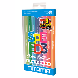 Mitama Penna Scatto Speed 3 ABS Comfort Punta 1.0 pz 5 colori, Penna in gel con cappuccio, Multicolore, Multicolore, Acriloni ...