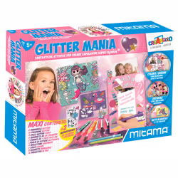 Mitama Laboratorio Glitter Mania con pennarelli e 1000 accessori, Kit di design di moda per bambini, 5 anno/i, Multicolore