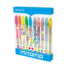 Mitama Penne mini gel glitter e fluo pz 10 Penna in gel con cappuccio Multicolore 10 pz