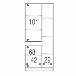 Armadio multiuso tre ante un cassetto Eucalipto 77x34x h183 cm - Vista aggiuntiva 4