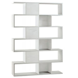 Libreria Modulare Geometrica Bianco in Legno Moderna Scaffale a Giorno