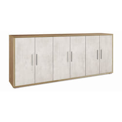 Mobile Basso Armadio Noce Bianco tv Moderno Credenza 6 Ante 200 cm Legno