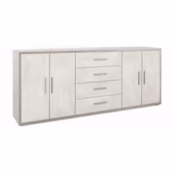 Mobile contenitore colore struttura cemento e frontale ossido bianco in legno truciolare nobilitato rivestito in melaminico, ...