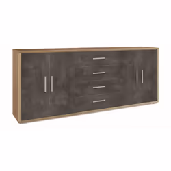 Mobile contenitore colore struttura noce stelvio e frontale ossido nero in legno truciolare nobilitato rivestito in melaminic ...