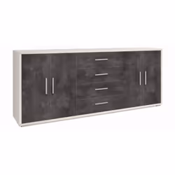 Mobile contenitore colore struttura ossido bianco e frontale ossido nero in legno truciolare nobilitato rivestito in melamini ...