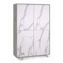 Mobile Credenza 4 Ante Cemento Marmo Madia Buffet Armadio Dispensa Piattaia