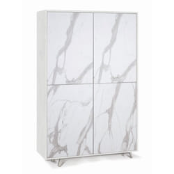 Armadio Bianco Marmo Mobile Credenza Ripiani 4 Ante Soggiorno Ingresso