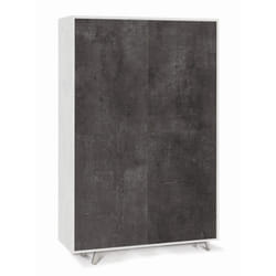 Armadio Credenza Ripiani 4 Ante Soggiorno Bianco Nero Mobile Ingresso