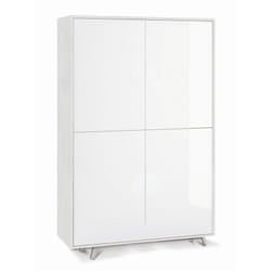 Mobile Armadio Credenza Ripiani 4 Ante Bianco Lucido Soggiorno Madia