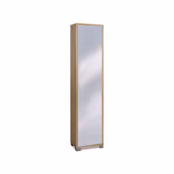 La linea QUADRANTE ha una struttura spessa 18mm ed anta con specchio, fianchi e top a vista, bordi ABS. La colonna in legno c ...