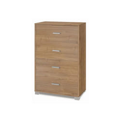 Cassettiera noce con 4 cassetti in legno nobilitato.