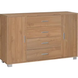 Mobile Madia Noce Credenza 2 Ante 4 Cassetti Contenitore Salotto Ufficio