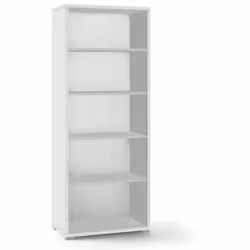 Libreria verticale con 5 ripiani a giorno stile moderno colore ossido bianco in legno truciolare nobilitato rivestito in mela ...