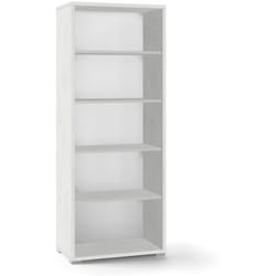 Mobile Libreria Alta 200 Ossido Bianco Ripiani Ufficio Scaffale Bambini Moderna