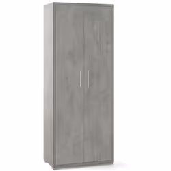 Armadio a 2 ante battenti stile moderno colore grigio beton realizzata in legno melaminico. Misura 71x41x199 cm. Mobile con 2 ...