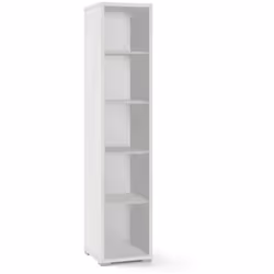 Mobile alto libreria verticale con 5 ripiani totali compresa la base di cui 2 regolabili in altezza e 2 fissi, colore ossido  ...