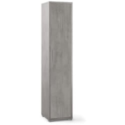 Armadio 1 Anta 200 Grigio Beton da Ufficio Mobile con Ripiani a Colonna da Bagno