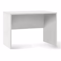 Tavolo scrivania piccola da ufficio dal design moderno ed essenziale colore ossido bianco misura 120x69x76 cm, spessore strut ...
