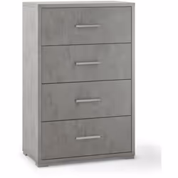 Mobile cassettiera in legno di colore grigio beton. Como con 4 cassetti misura 71x41x110 cm. Ideale da mettere in ufficio com ...