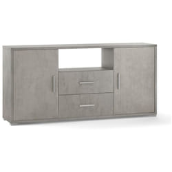 Mobile Madia 2 Ante 2 Cassetti Grigio Contenitore Buffet Credenza Tv Soggiorno