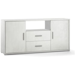 Mobile Madia 2 Ante 2 Cassetti Ossido Bianco Contenitore Credenza PortaTv Salone