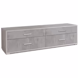 Mobile basso porta tv moderno in kit di montaggio colore grigio cemento beton misura 179x47x50 cm con 4 cassetti con guide a  ...