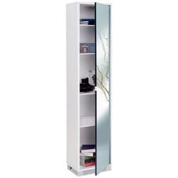 Mobile Alto 1 Anta 190 con Specchio Ingresso Scarpiera Armadio a Colonna Bagno