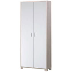Armadio Slim 2 Ante 190 Bianco Olmo Ripiani Mobile Ingresso da Ufficio Scarpiera