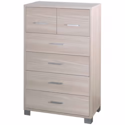 Settimino mobile cassettiera in legno truciolare nobilitato di colore olmo chiaro. Como con 4 + 2 cassetti misura 70x41x112 c ...