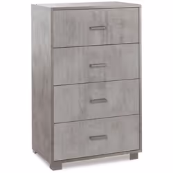 Mobile cassettiera in legno struttura grigio cemento beton. Como con 4 cassetti misura 70x41x112 cm. Cassettiera dal design m ...