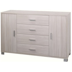 Kit Mobile Madia 2 Ante 4 Cassetti Olmo 140 Contenitore Buffet Credenza Salotto