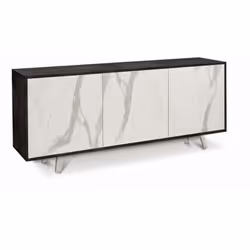 Mobile madia contenitore struttura ossido nero e frontale marmo calacatta a 3 ante battenti. Dimensioni ingombro 177x41x74 cm ...
