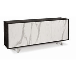 Sarmog - Mobile 3 Ante Nero Marmo Contenitore Buffet Armadio Soggiorno Credenza