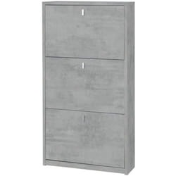 Scarpiera Slim 3 Ante Ribalta Grigio in Legno Porta Scarpe Mobile Salvaspazio