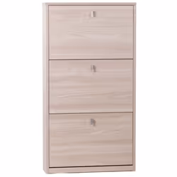 Mobile scarpiera slim colore olmo con venature dal design moderno realizzata in legno con 3 ante a ribalta, misure 63x18x117  ...