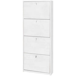 Mobile Scarpiera Ossido Bianco Slim 4 Ante a Ribalta Salvaspazio 10 Paia Scarpe