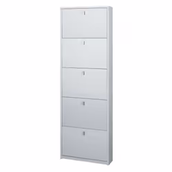 Scarpiera slim cinque ante Bianco Cenere 63x18x h190 cm Specifiche Scarpiera in MDF Colore Bianco Cener Cinque ante Prodotto ...