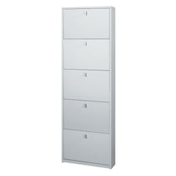 Scarpiera slim cinque ante Bianco Cenere 63x18x h190 cm