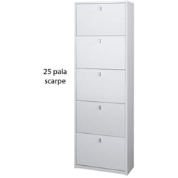 Scarpiera 25 paia 5 Ante a Ribalta Doppia Bianco Portascarpe Salvaspazio Slim